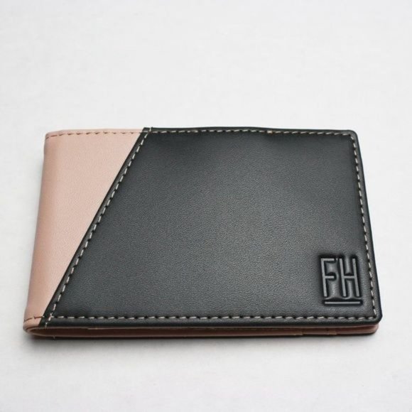 Forrest & Harold‎ Slim RFID Wallet Money Clip Leather Wallet Charcoal/Blush - Picture 5 of 12